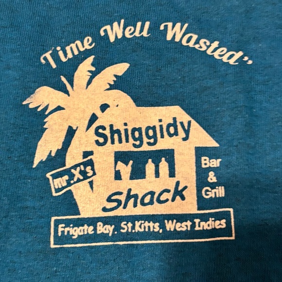 Mr. X’s Shiggidy Shack Blue Time Well Wasted Palm Beach Bar T Shirt Size M - Picture 3 of 5
